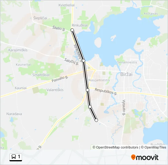 Автобус 1: карта маршрута