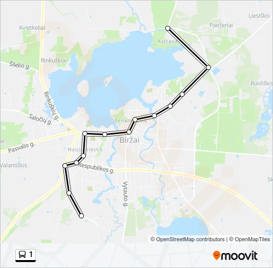 Автобус 1: карта маршрута