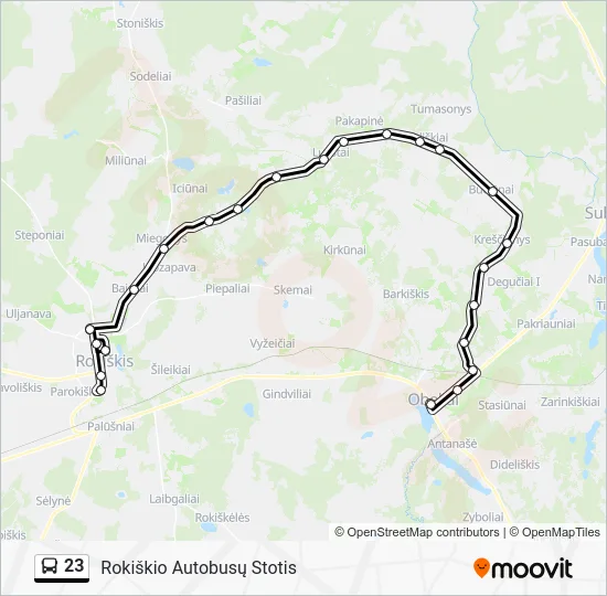 Автобус 23: карта маршрута