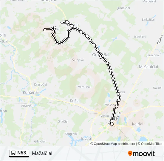 N53. Bus Line Map