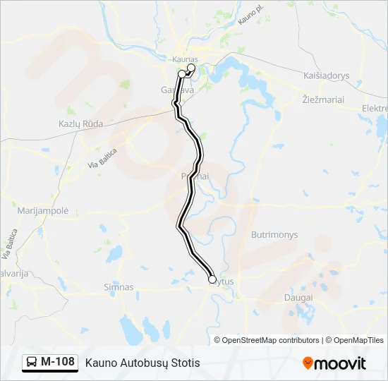 M-108 Bus Line Map