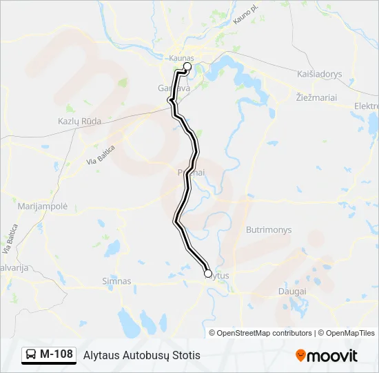 M-108 Bus Line Map