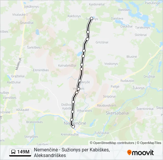 149M Bus Line Map