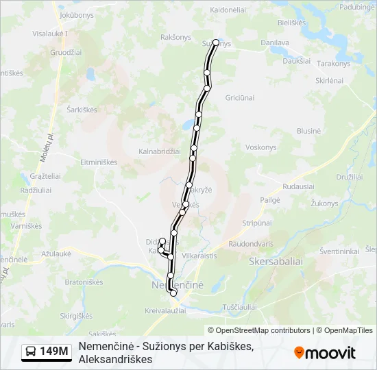 149M Bus Line Map