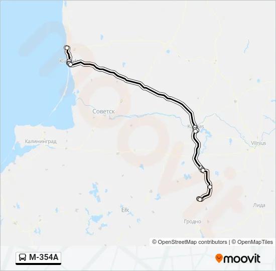 M-354A Bus Line Map