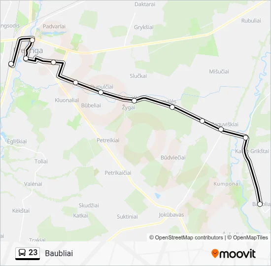 23 Route: Schedules, Stops & Maps - Baubliai (Updated)
