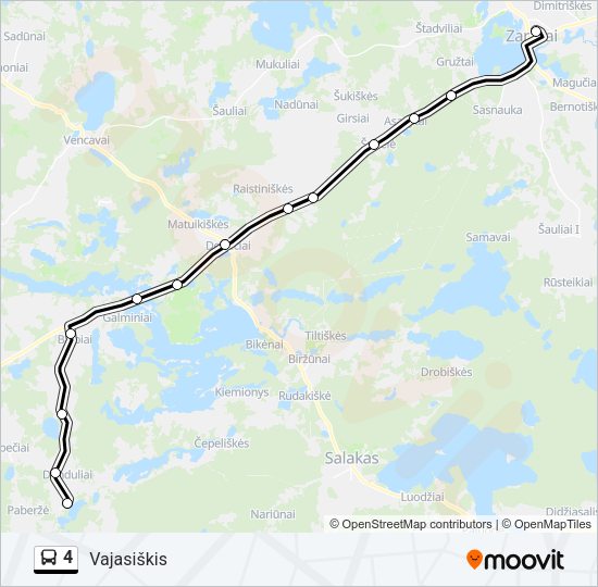 Автобус 4: карта маршрута