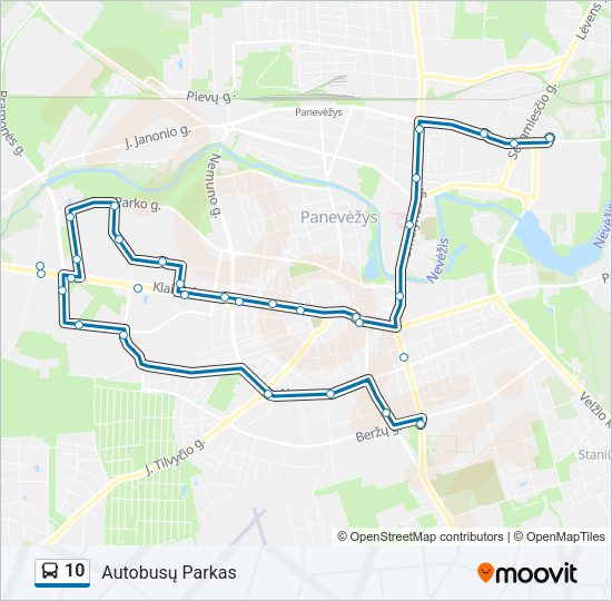 Автобус 10: карта маршрута