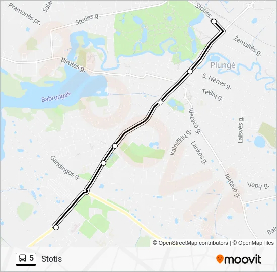 Автобус 5: карта маршрута