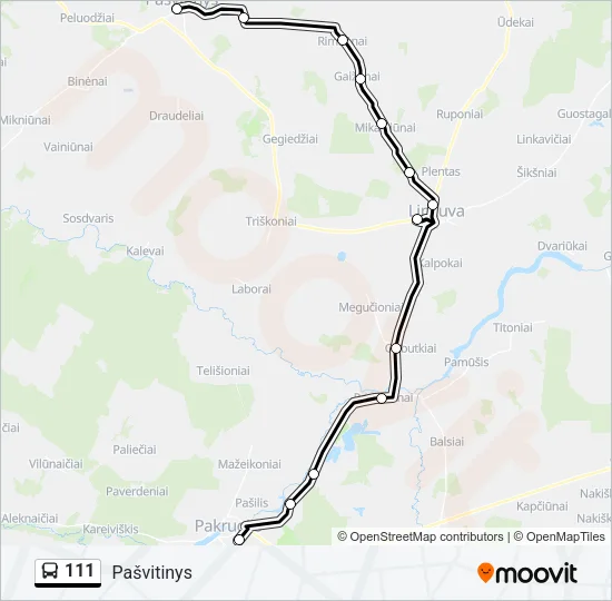 111 Bus Line Map