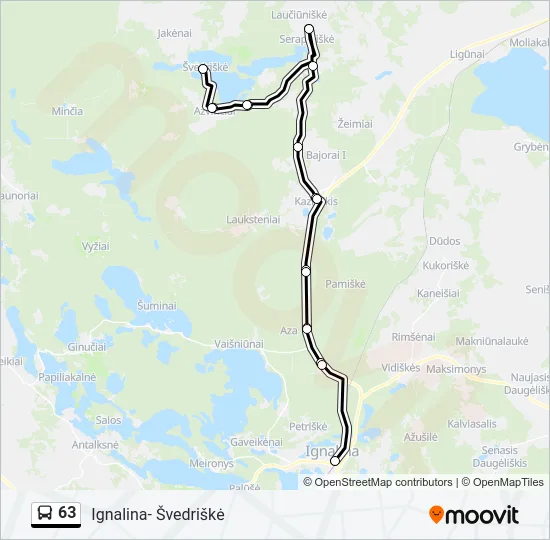 Автобус 63: карта маршрута