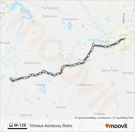 Автобус M-128: карта маршрута