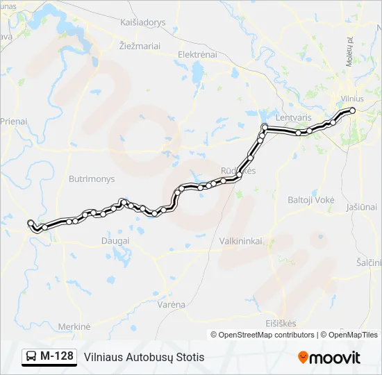 M-128 Bus Line Map