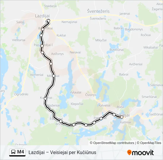 M4 Bus Line Map