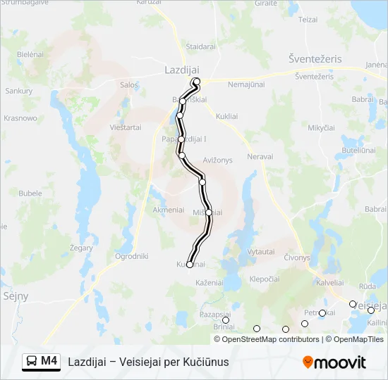 M4 Bus Line Map