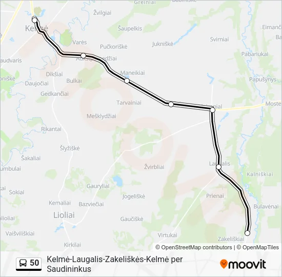 Автобус 50: карта маршрута