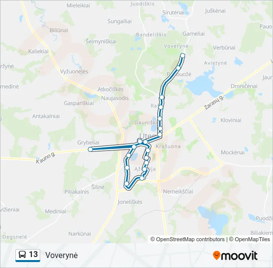 13 Bus Line Map