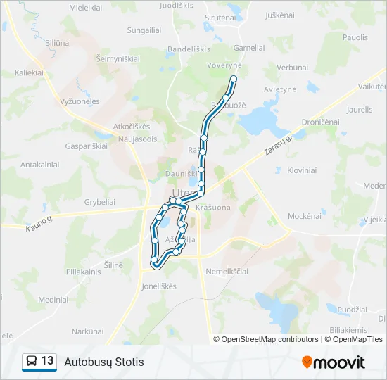 13 Bus Line Map