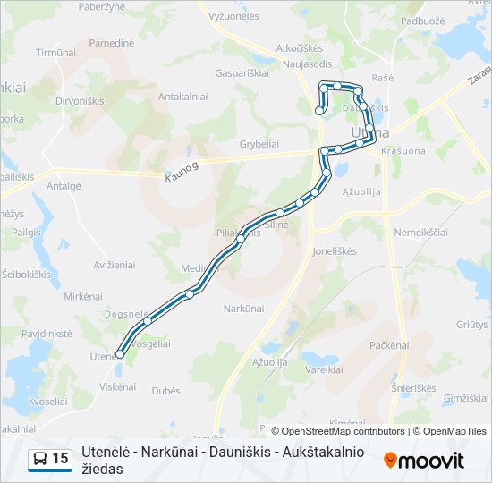 Автобус 15: карта маршрута