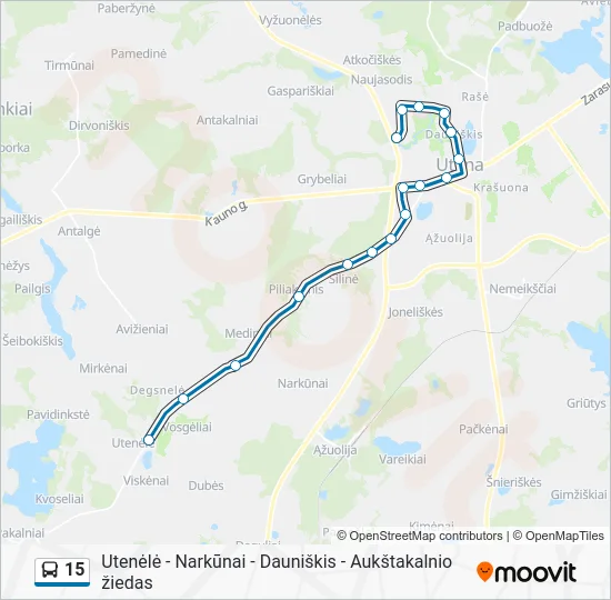Автобус 15: карта маршрута