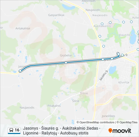 16 Bus Line Map