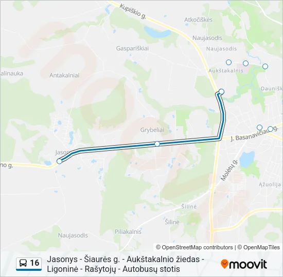 16 Bus Line Map