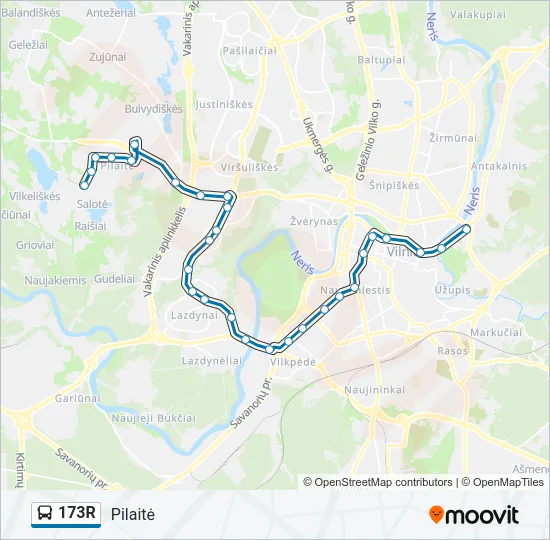 173R Bus Line Map