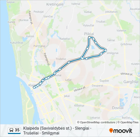 Автобус 35: карта маршрута