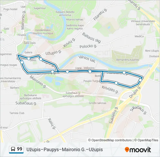99 Bus Line Map
