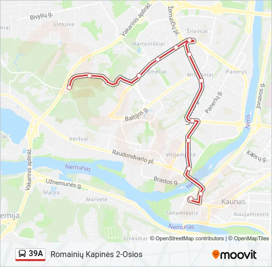 39A Bus Line Map