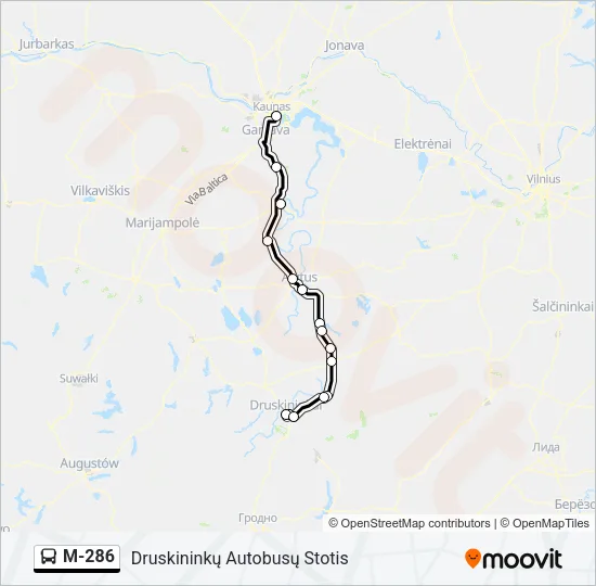 M-286 Bus Line Map