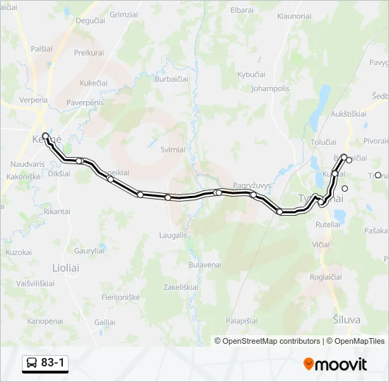 83-1 Bus Line Map