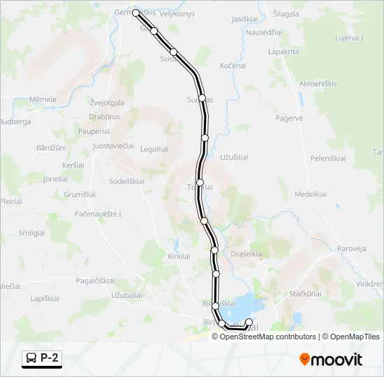 P-2 Bus Line Map