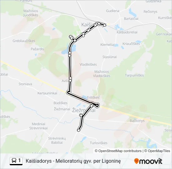 1 Bus Line Map
