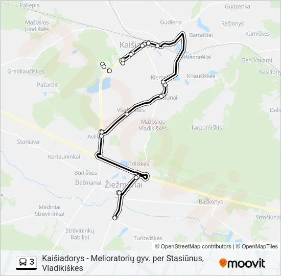 3 Bus Line Map