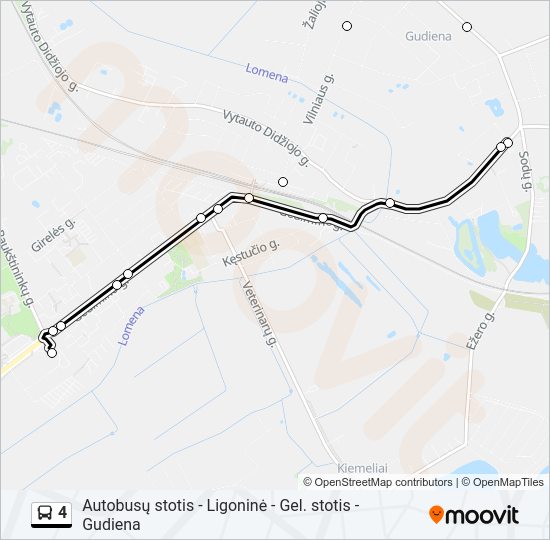 Автобус 4: карта маршрута