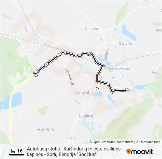 16 Bus Line Map