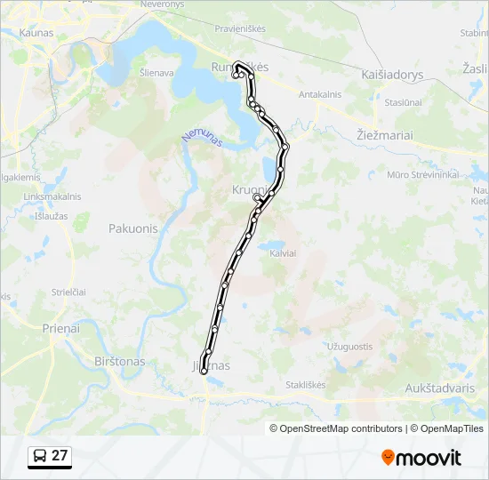 Автобус 27: карта маршрута