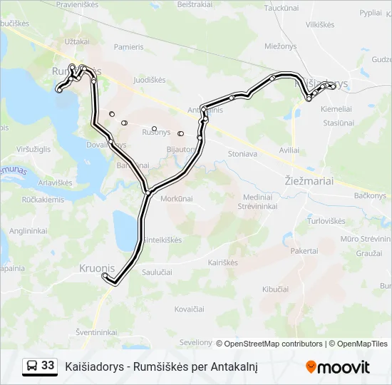 Автобус 33: карта маршрута