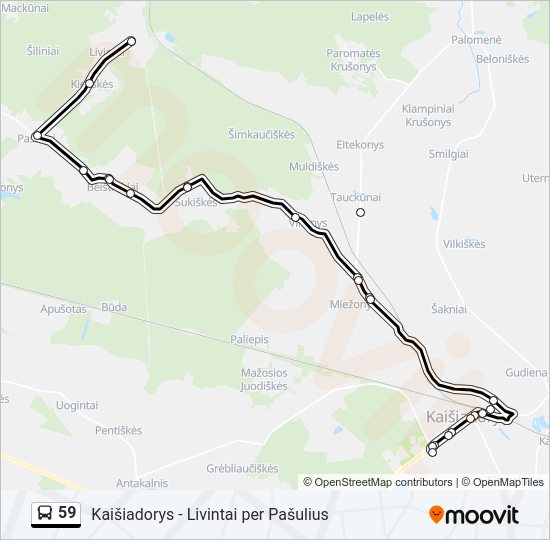 Автобус 59: карта маршрута
