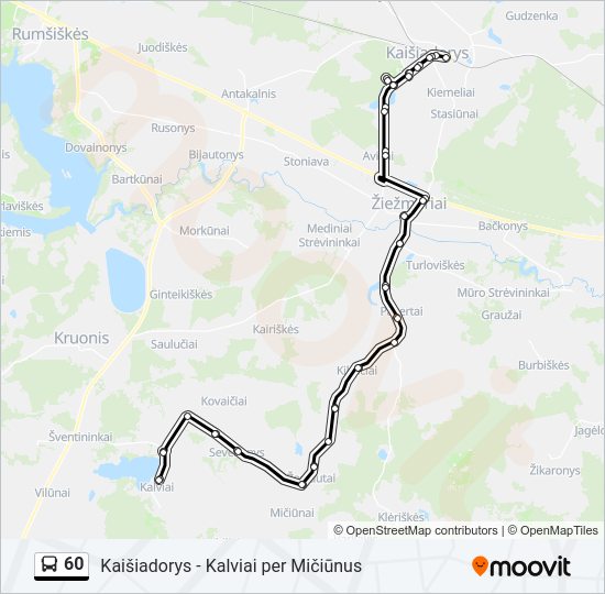 Автобус 60: карта маршрута