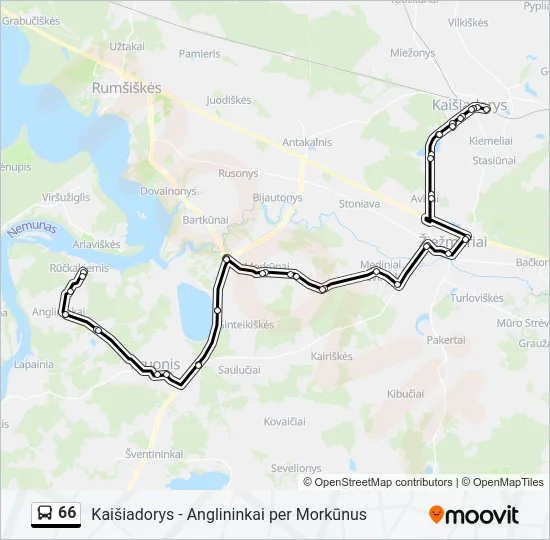 Автобус 66: карта маршрута