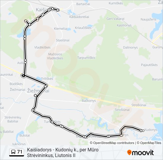 Автобус 71: карта маршрута
