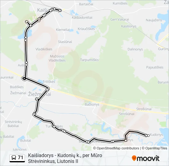 Автобус 71: карта маршрута
