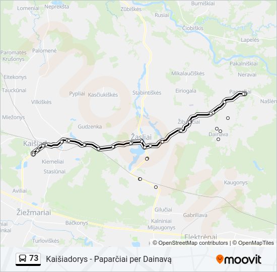 Автобус 73: карта маршрута