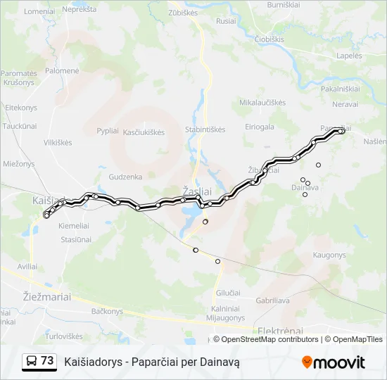 73 Bus Line Map