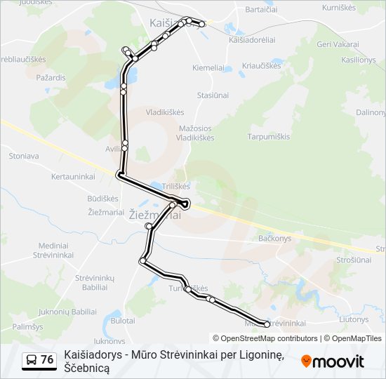 Автобус 76: карта маршрута