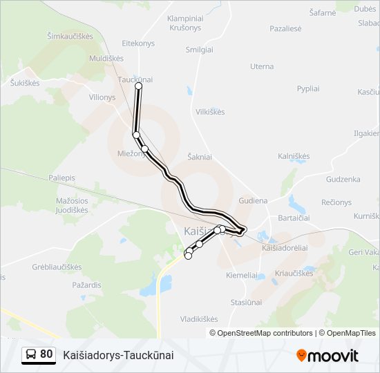 Автобус 80: карта маршрута