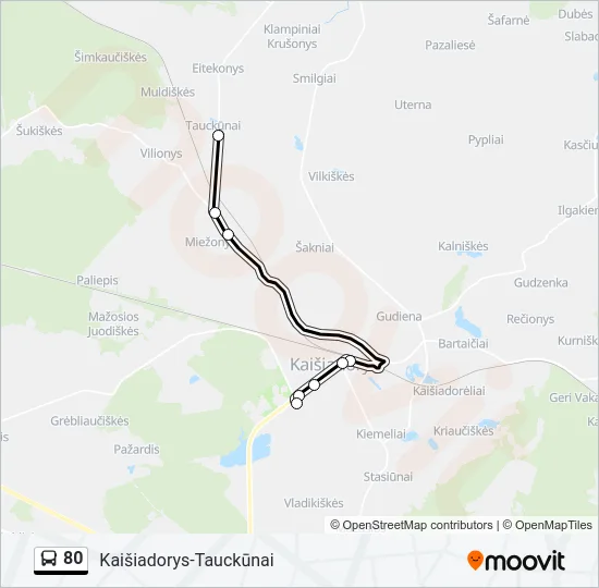 80 Bus Line Map
