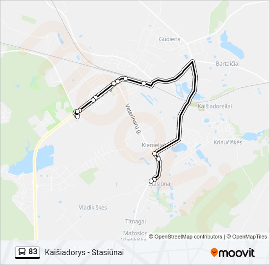 Автобус 83: карта маршрута